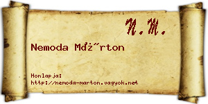 Nemoda Márton névjegykártya