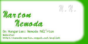 marton nemoda business card